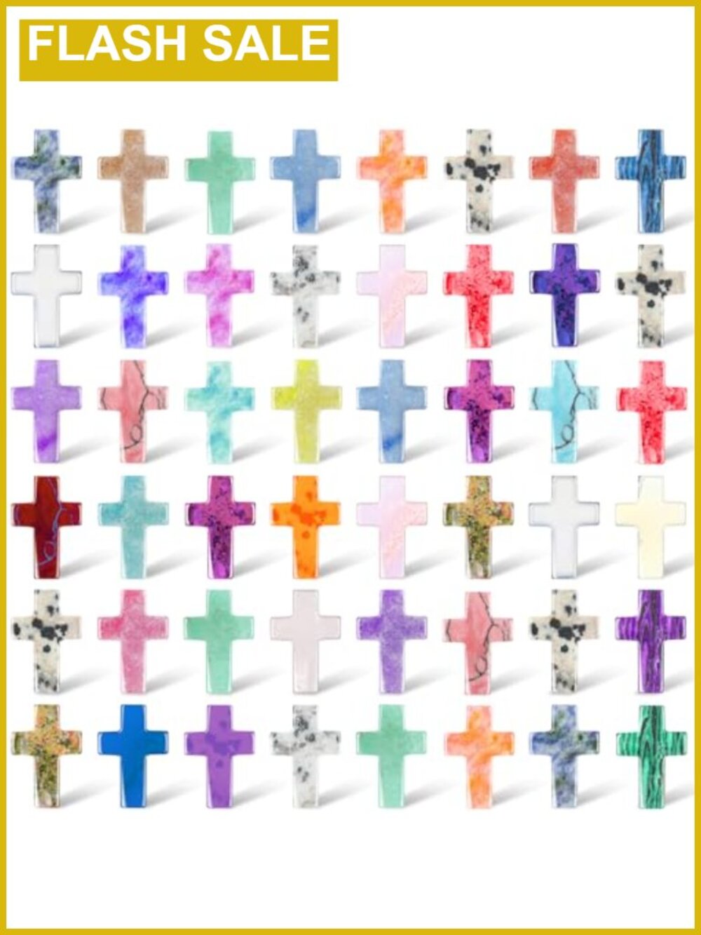 50 Pcs Pocket Worry Cross Charms Polished DIY Jewelry Making Crafts